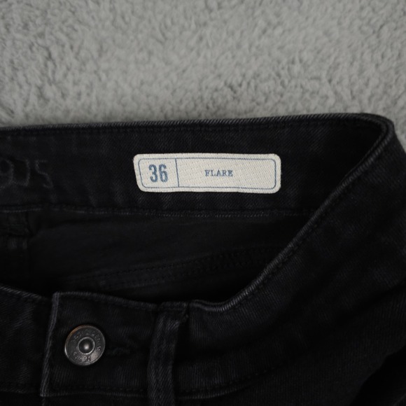 Zara Z1975 Jeans Womens 36 US 4 Black Flare Stretch Denim Dark Wash Boho 26x35 - Picture 11 of 12